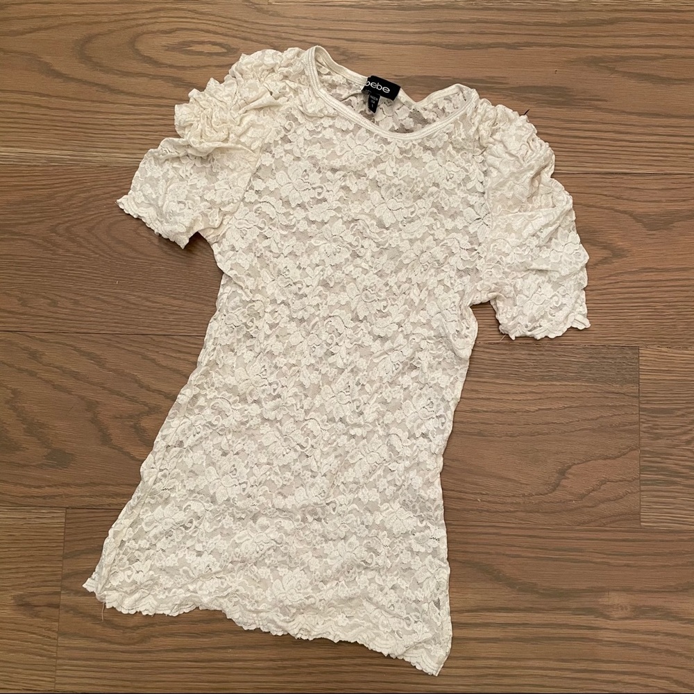 BeBe White Lace Top